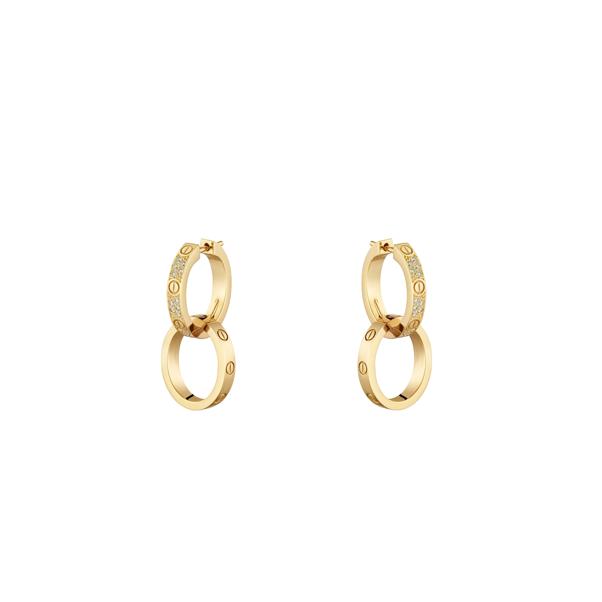 Ca*t*er love yellow gold earrings, transformable, semi-paved n8515241